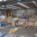 View of Roof Truss Manufacturing factory floor