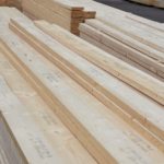 Timber stacked for use in the Nuneaton Roof Truss factory