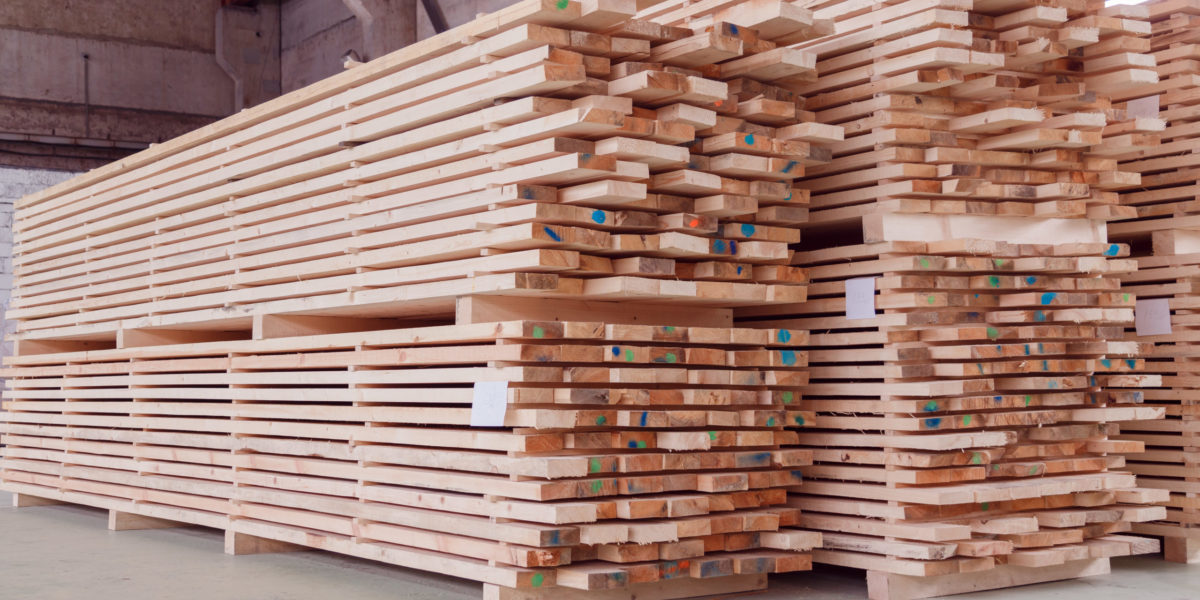 Treated timber ready to be shipped