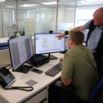 Nuneaton Roof Truss Design Team looking at computer screens