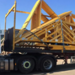 Nuneaton Roof Truss lorry loaded with trusses